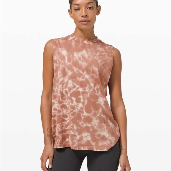 Lululemon All Yours Tank Top Oversized Marmoleado Tie Dye Ancient Copper Size 4 - Picture 1 of 4